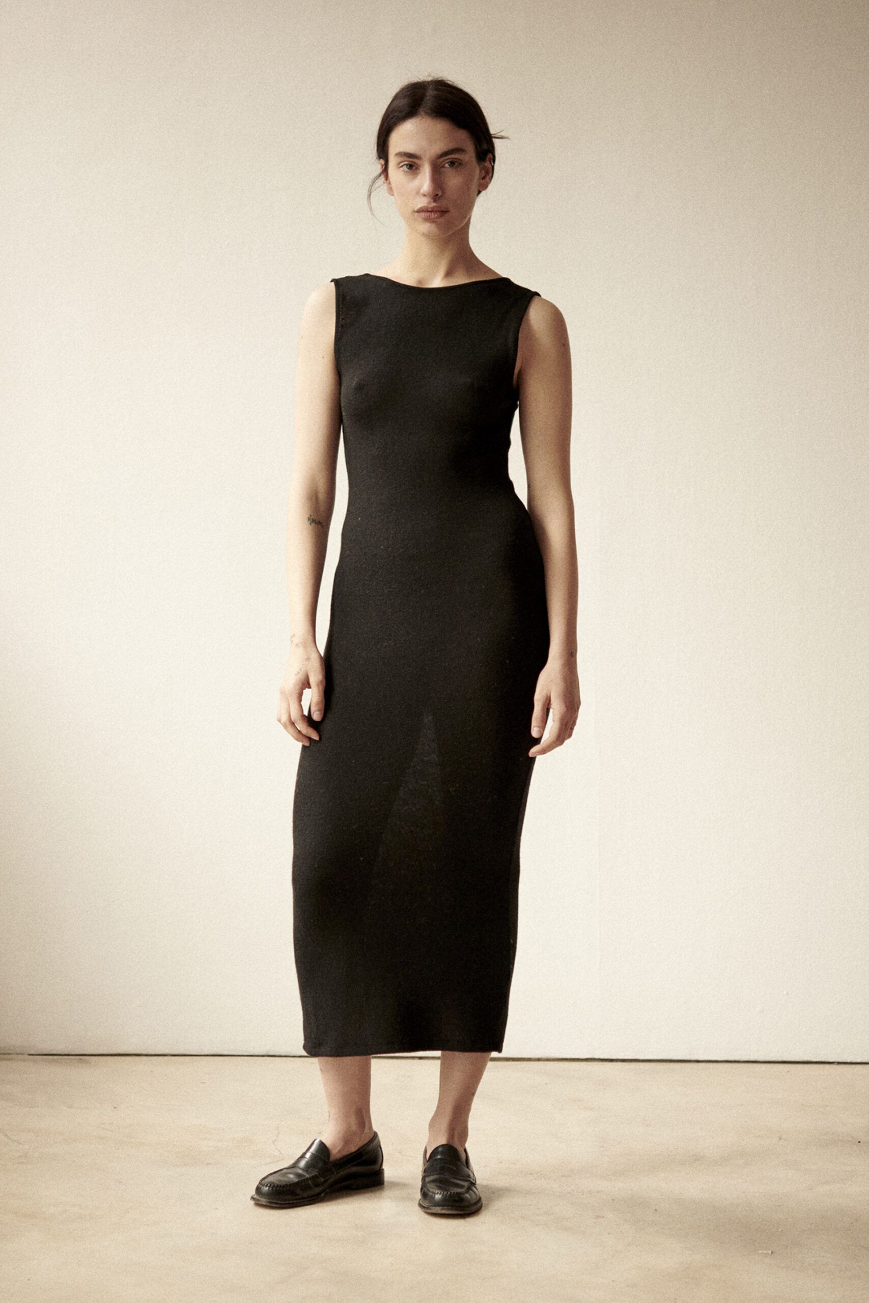 TL180 Knitwear Amore Dress Cashmerino Nero 04