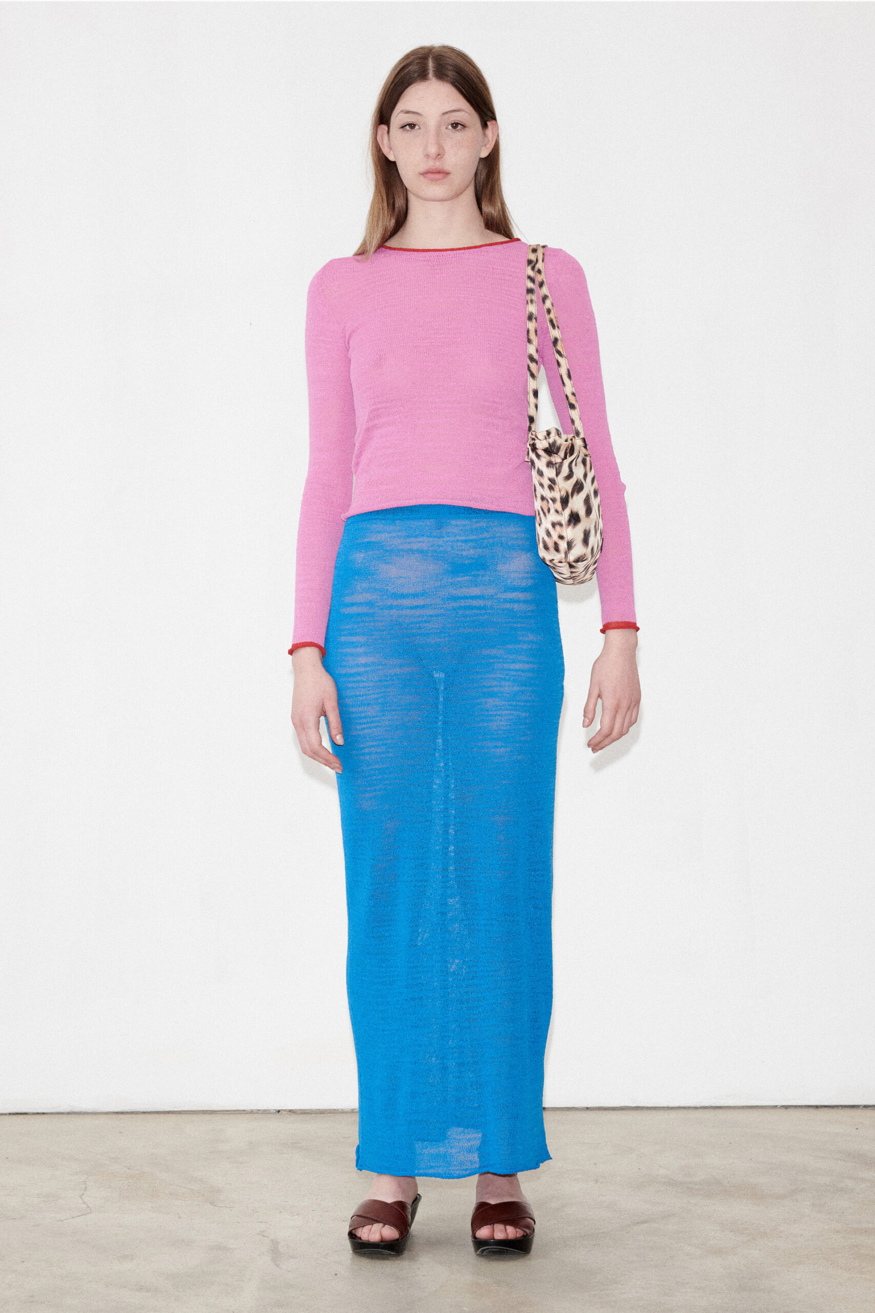 TL180 KNITWEAR AKKA SKIRT BLU AND ARANCIO 01