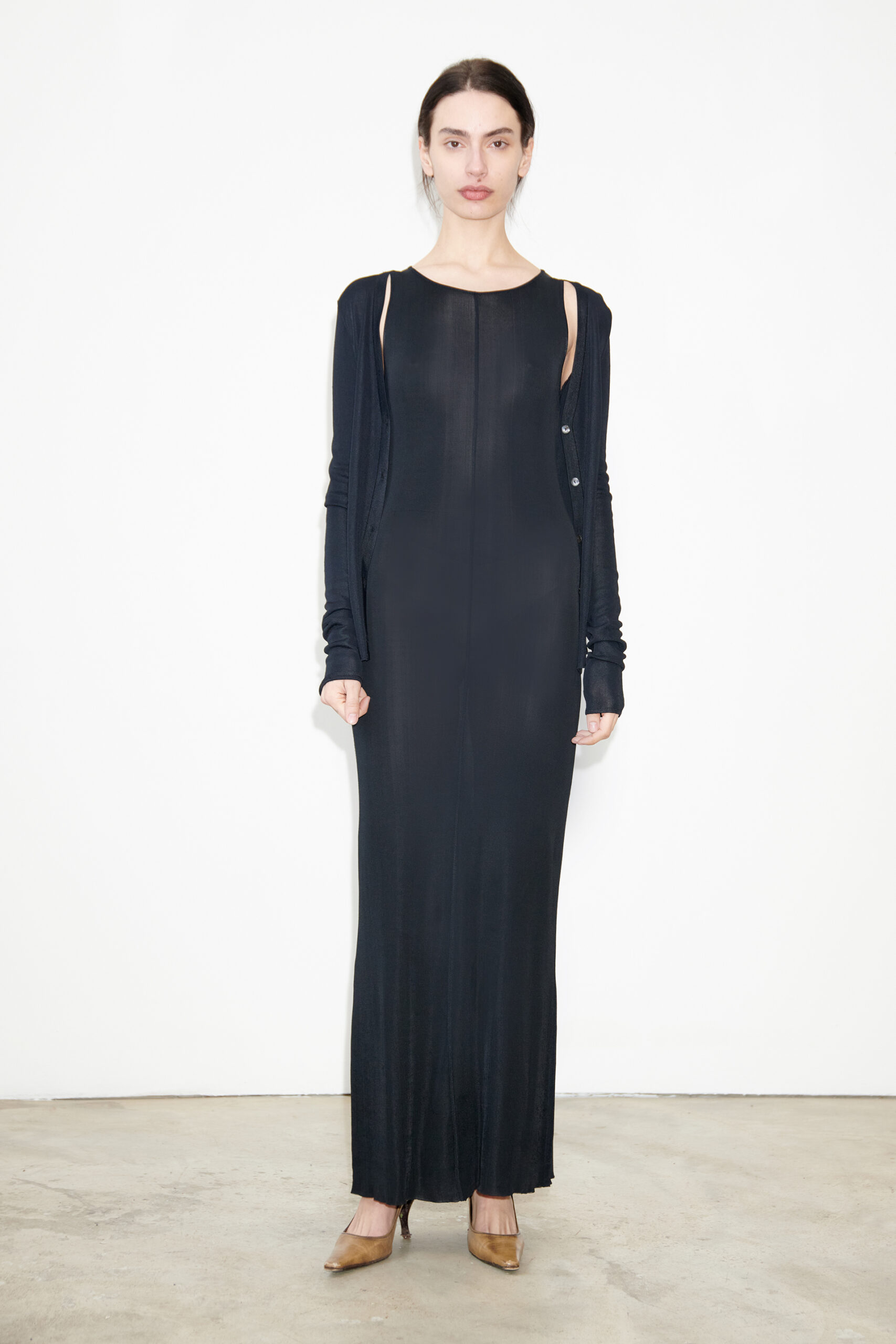 TL180 knitwear Noa Knitted Dress Nero 01