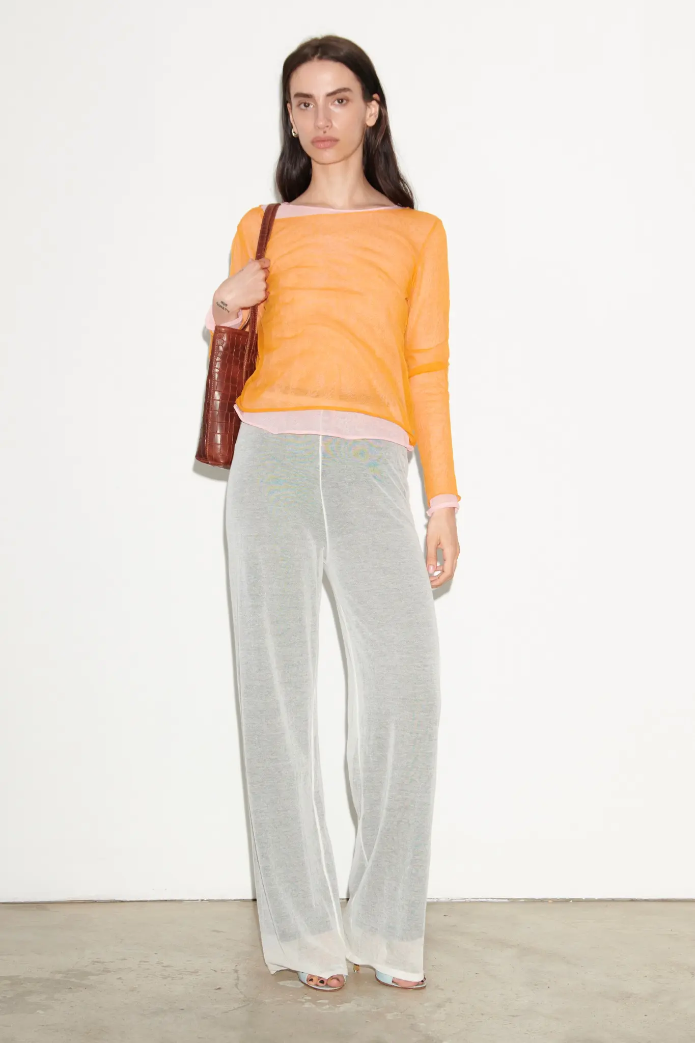 TL180 Knitwear Zeno Double Layer Knitted Pants Bianco and Nero 01