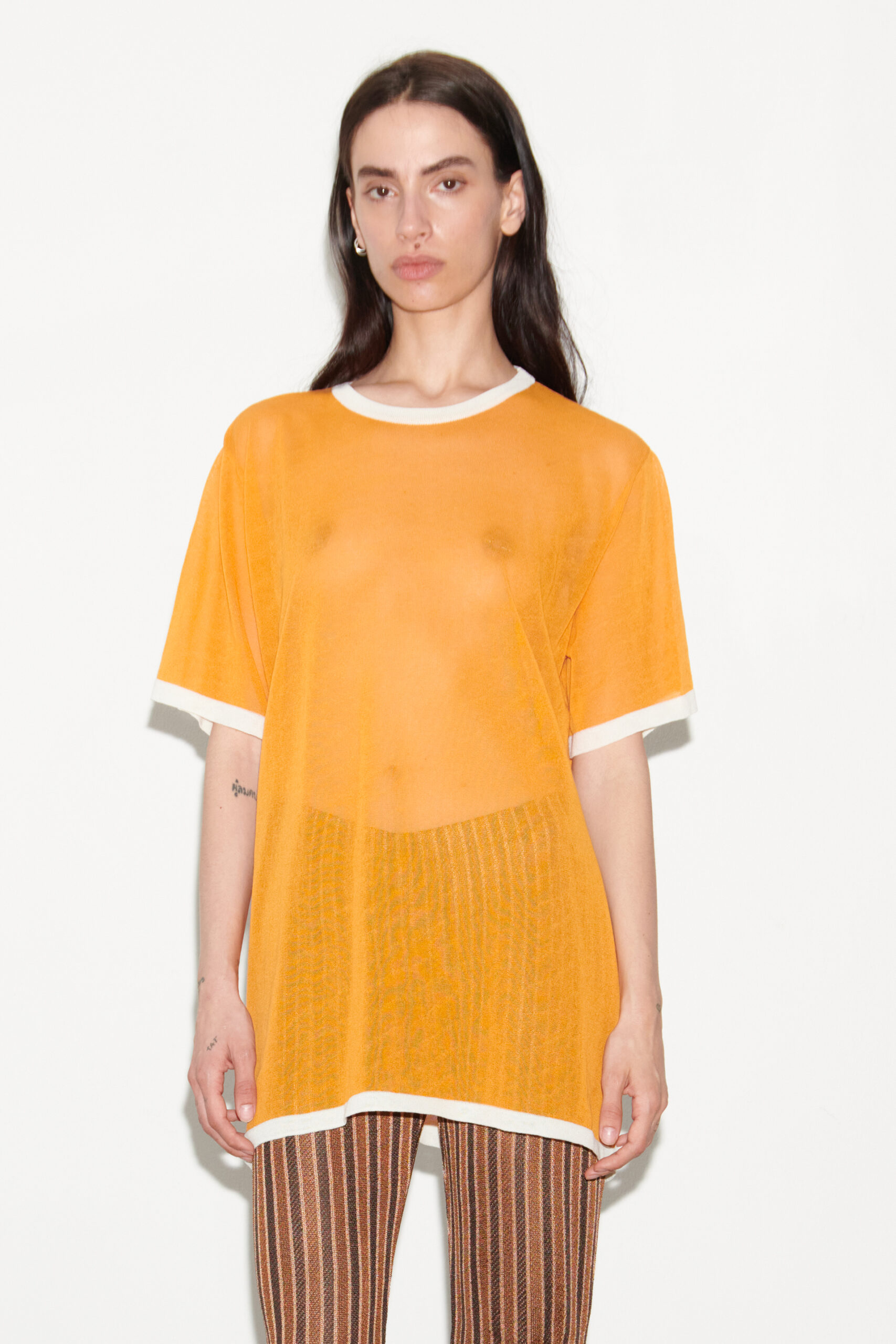 TL180 Dua Knitted Top Arancio and Panna 01