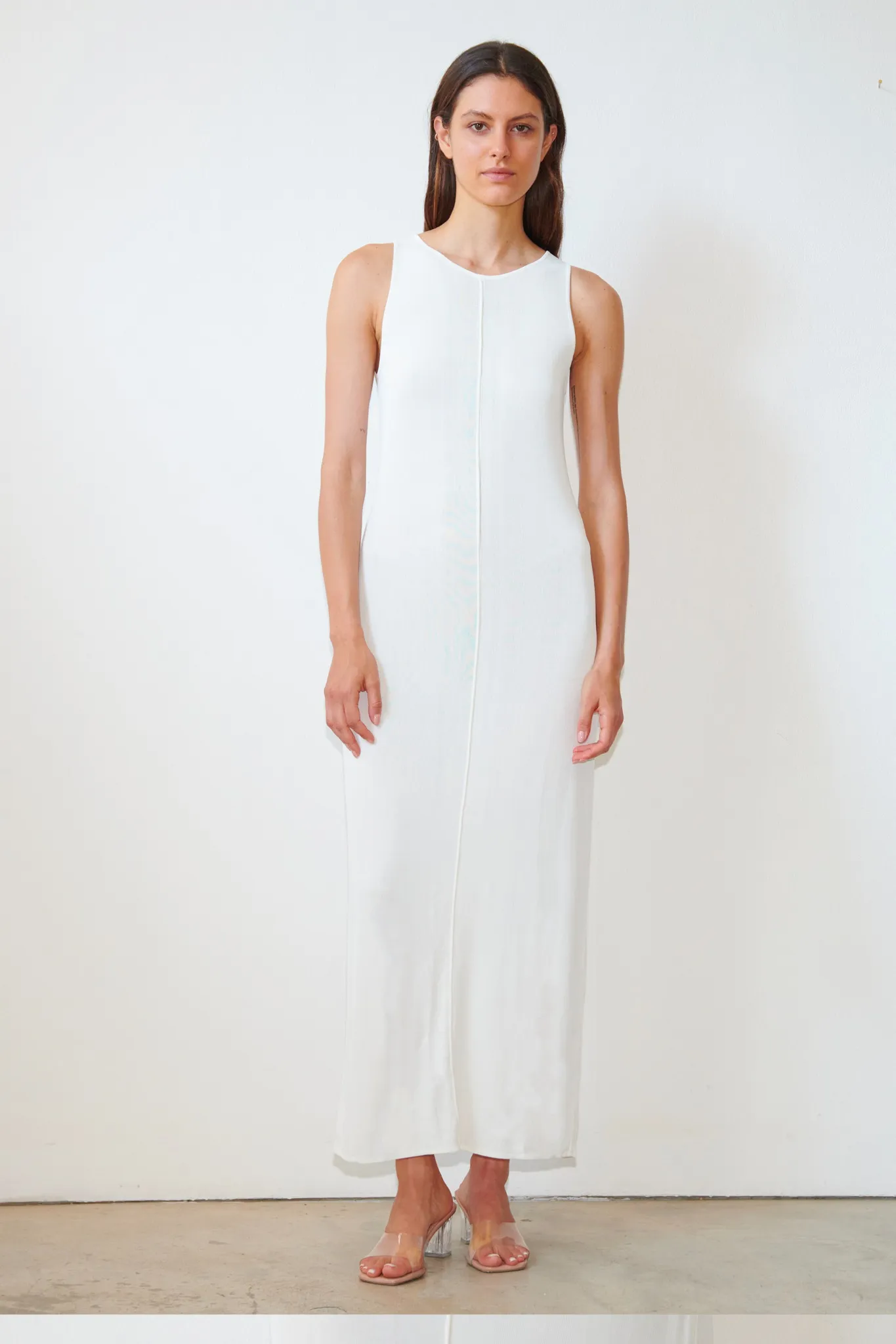 TL180 Knitwear Noa Knitted Dress Bianco 01