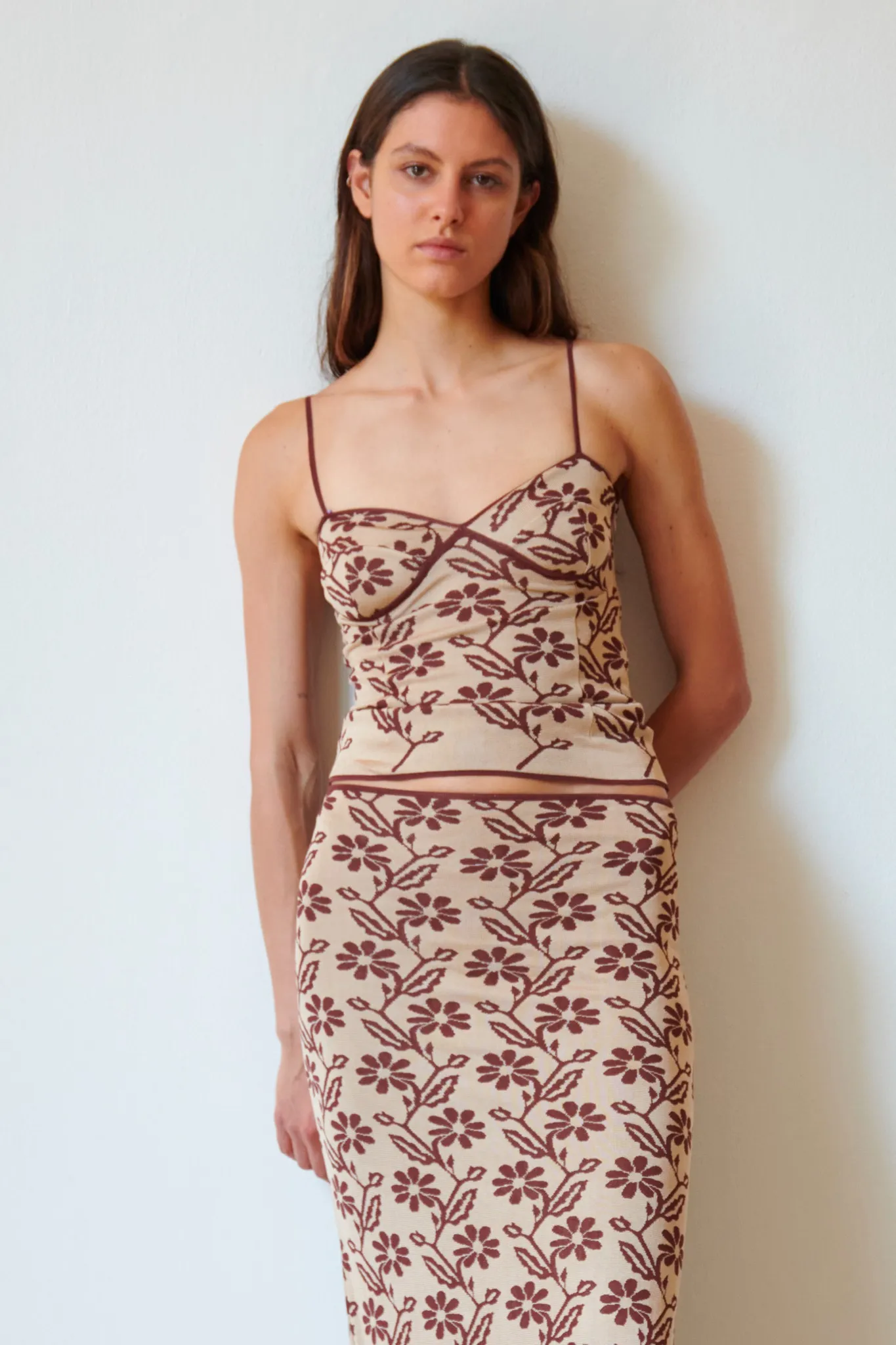 TL180 Knitwear Zelda Knitted Top Panna and Cioccolato 01